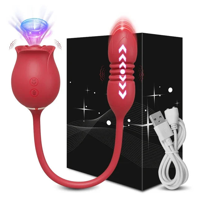 Vibrador Rosa sugador Duplo - Estimulador Clitóris