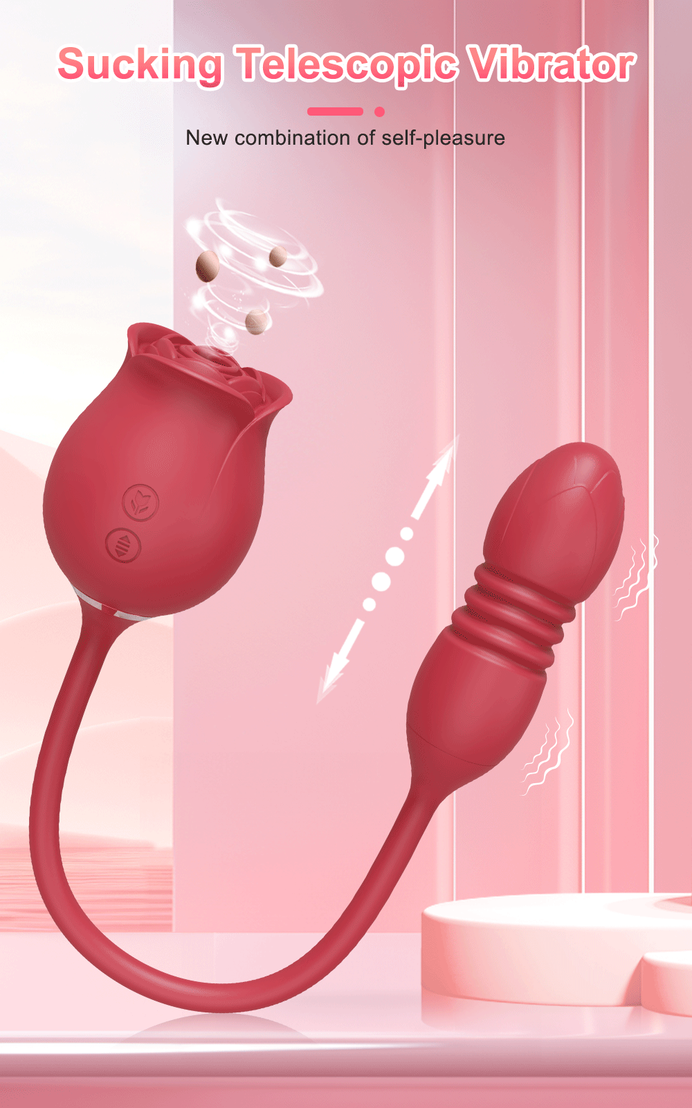 Vibrador Rosa sugador Duplo - Estimulador Clitóris