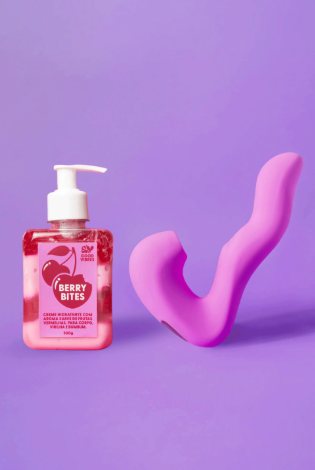 Kiss Sugador e Vibrador 3 em 1 + Hidratante Gel Berry Bites