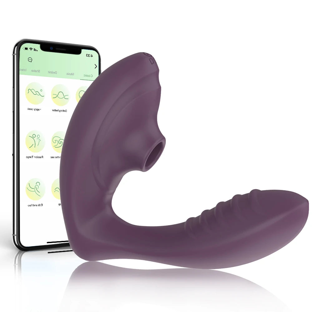 Vibrador wearable com sucção -  Via app prazer inteligente