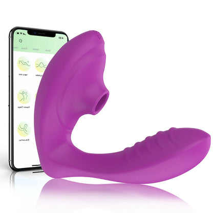 Vibrador wearable com sucção -  Via app prazer inteligente