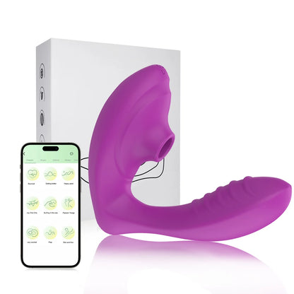 Vibrador wearable com sucção -  Via app prazer inteligente