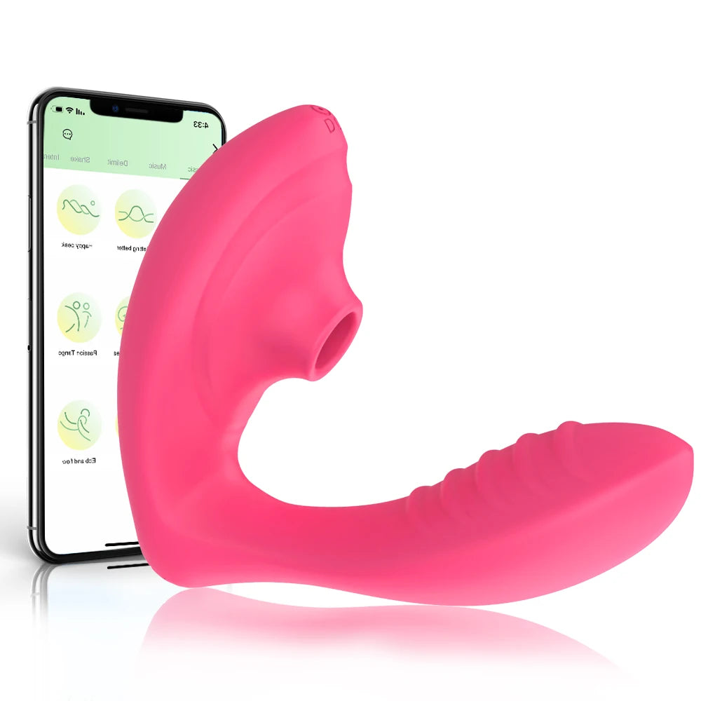 Vibrador wearable com sucção -  Via app prazer inteligente