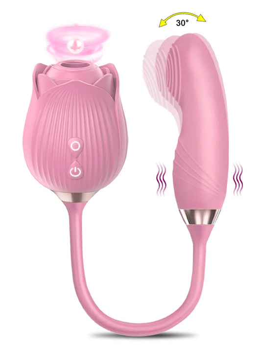 Vibrador Rosa sugador Duplo  - Estimulador Clitóris