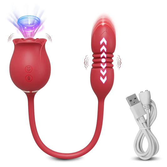 Vibrador Rosa sugador Duplo  - Estimulador Clitóris